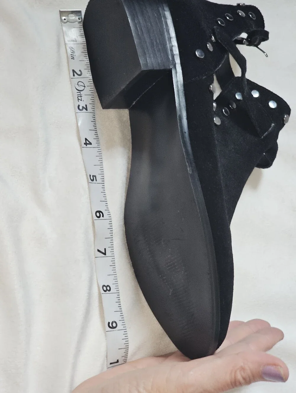 Carlos by Carlos Santana Black Studded Cutout Ankle Boots Size 8M